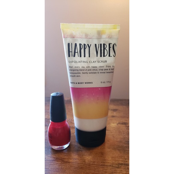 NEW Bath & Body Works - Happy Vibes Exfoliating Clay Scrub 6 oz -  Rare, HTF - Picture 1 of 3